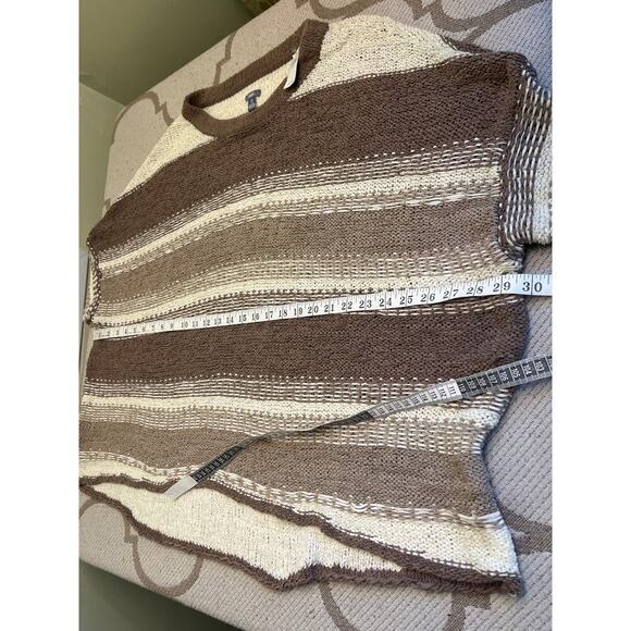 Aerie drop shoulder neutral stripe oversized sweater, NWT, size L/XL - Picture 3 of 13